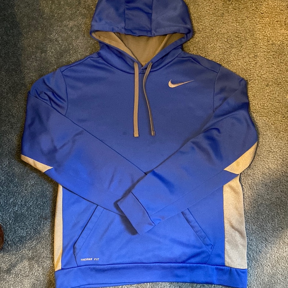 NIKE THERMAFIT HOODIE -men’s size medium - blue and gray